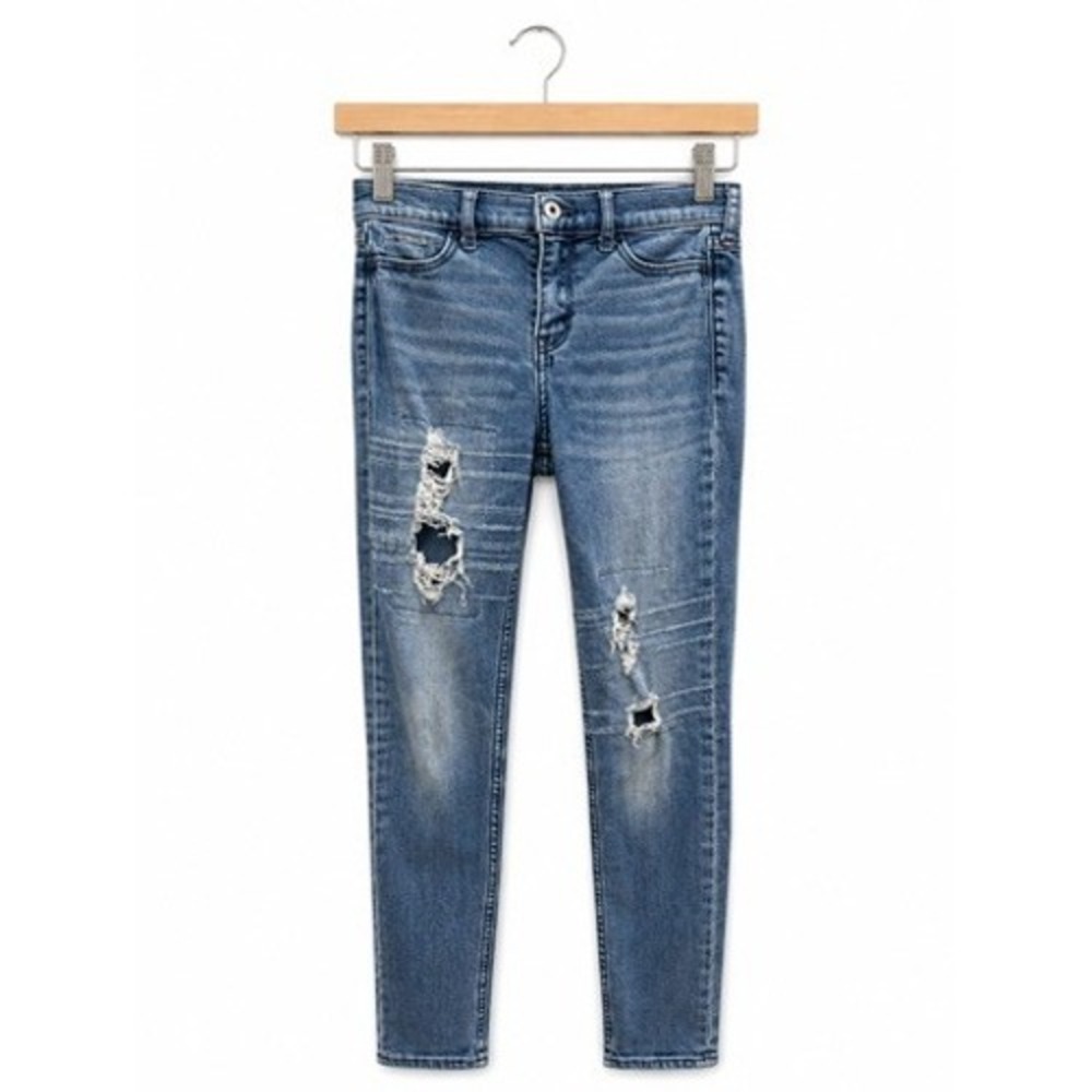 Abercrombie Kids Super Skinny Distressed Jeans Medium Wash Size 12